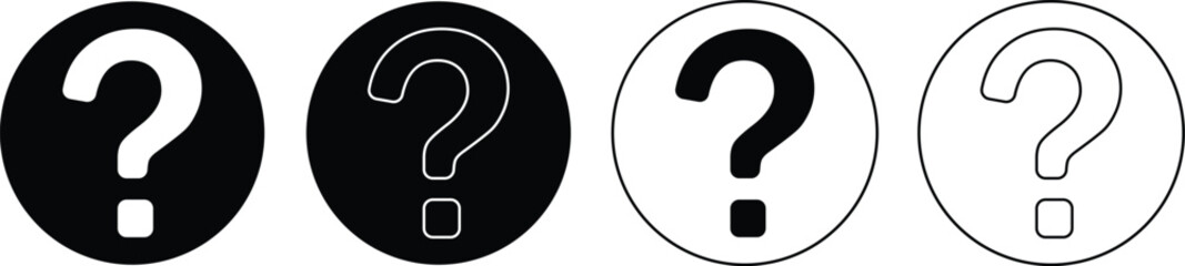 question mark stroke and fill symbol vector illustration.