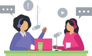 The girls are talking in the podcast.