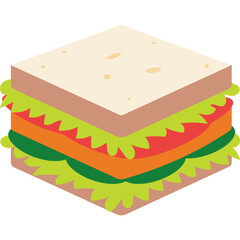 Sandwich vector icon in flat style 