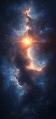 Obraz premium Planet, galaxy, and deep space as background for a mobile wallpaper.