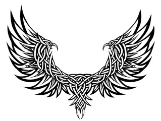 Obraz premium Bird Wings very simple traditional tattoo flash styles illustration
