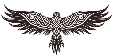 Obraz premium Bird Wings very simple traditional tattoo flash styles illustration