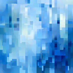 Abstract blue and white mosaic pixel pattern