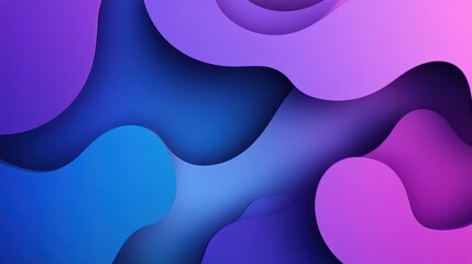 Abstract Background with Wavy Shapes in Purple and Blue