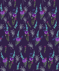 seamless floral pattern hand drawing illustration design