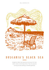 The poster is minimalistic with an interesting bright design, vector format