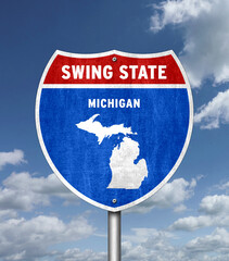 Swing State Michigan - traffic sign message