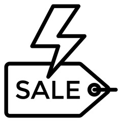 Flash Sale Outline Icon