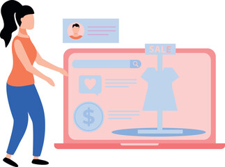 Girl shopping on sale.