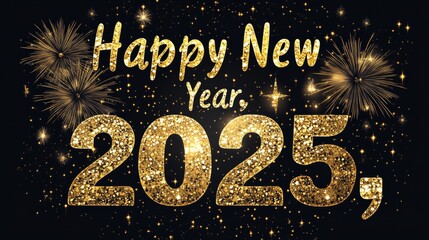 Sylvester Party background greeting card template banner illustration of a birthday celebration - Year and text on a dark black concrete chalkboard background.