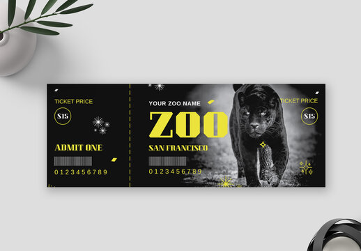 Zoo Ticket Design Template Layout