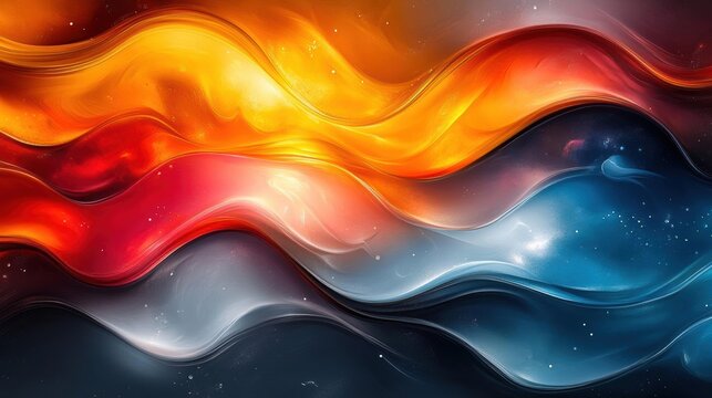 vibrant abstract header design fluid curves in bold primary colors geometric shapes intersecting organically dynamic composition suggesting motion and energy
