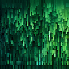 Abstract green mosaic pixel pattern