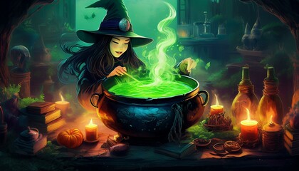 ハロウィーン魔女のポーション作りHalloween witch potion making