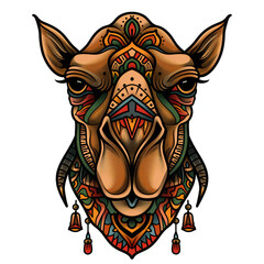 Camel head very simple traditional tattoo flash styles illustration