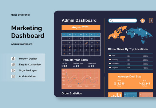 Admin Dashboard UI Kit Template