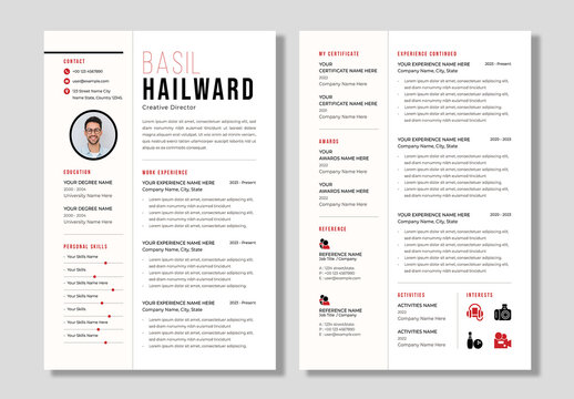 Professional Resume Template Layout