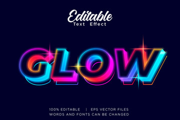 glow neon editable text effect