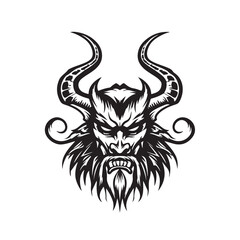 Demon Logo Stock Illustrations. Black and white Demon Logo Stock Illustrations isolated on white background.