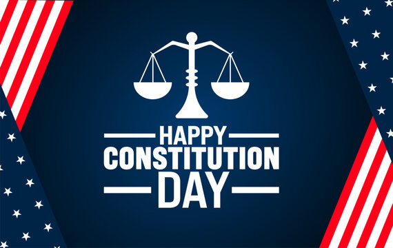 happy constitution day background or banner design template. Holiday concept. Template for background, banner, card, poster, placard, design template with unique shapes with standard color.