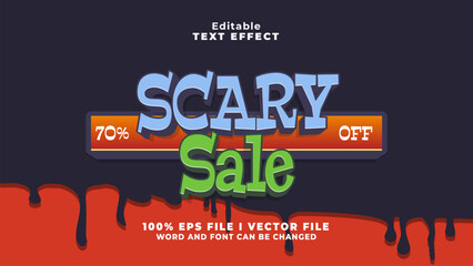 editable scary sale text effect.typhography logo