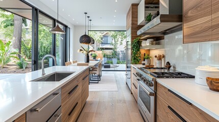 Modern kitchen with clean lines and minimal clutter, focusing on a single element