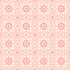 Ethnic pattern Abstract geometric fabric Vector oriental illustration retro embroidery repeating texture