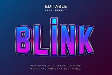 Editable Modern 3D Text Effect – Gradient Chrome Typography Vector Design