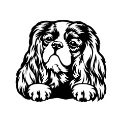 Peeking Spaniel - Dog lover owner gift - Dog cut file - Peeking Dog Cut Stencil