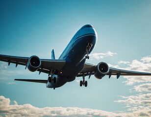 Airplane and blue sky