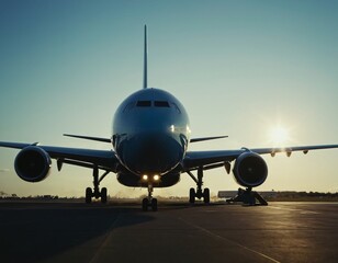 Airplane and blue sky