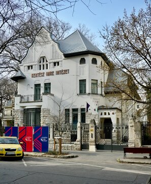 Kert&eacute;sz Imre Int&eacute;zet Cultural centre on Bencz&uacute;r u. Budapest, Hungary, February 2024. 