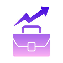 briefcase with upward trend line