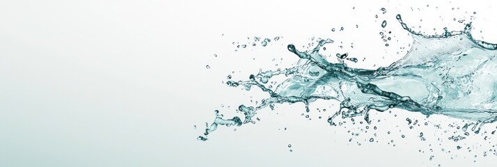Dynamic Multi-Layered Abstract Water Splash with Intricate Droplets on White Background, Generative Ai
