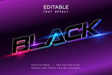 Editable Modern 3D Text Effect – Gradient Chrome Typography Vector Design