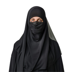 Naklejka premium Islamic woman with niqab, isolated on a transparent background