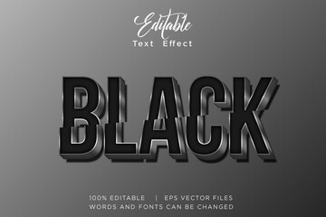 Editable Black Text Effect with Glossy 3D Style