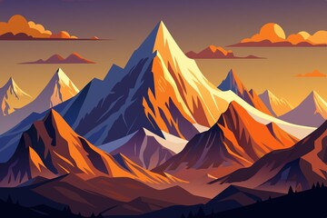 illustration of the landscape of mountain ranges