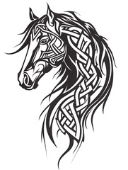 Centaur head very simple traditional tattoo flash styles illustration