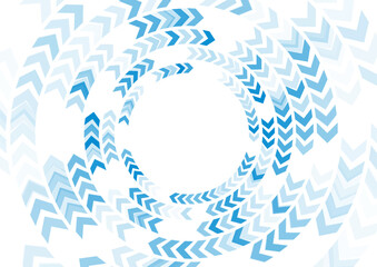 Bright blue minimal circular arrows elements abstract geometric background. Vector technology design