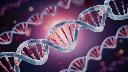 3D rendering of a molecular structure related to cosmetics and DNA