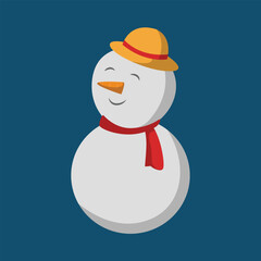 Charming Snowman Figurine in Winter Wonderland Scene