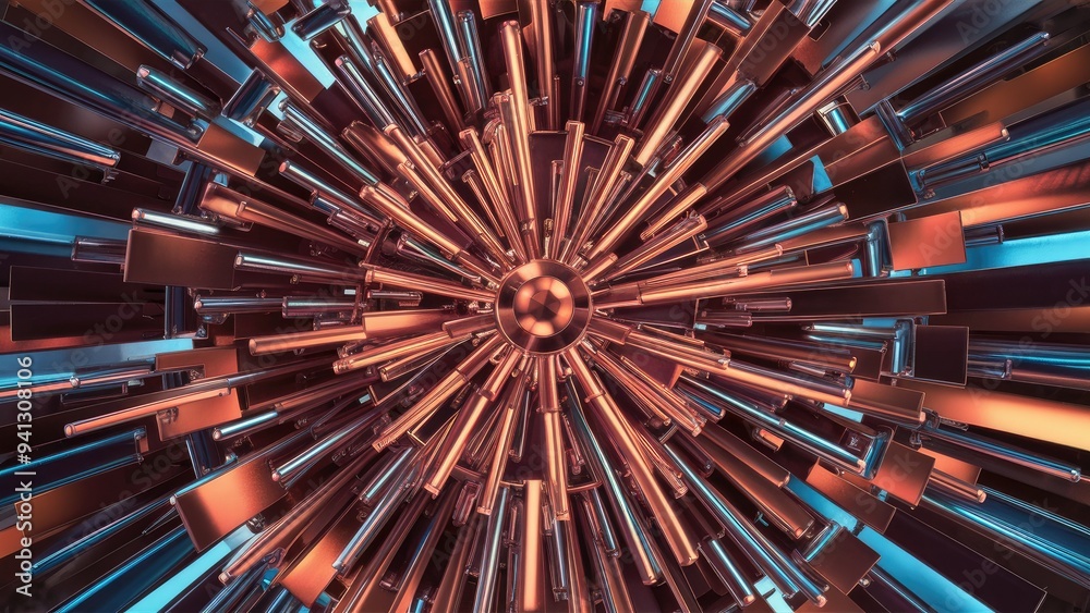 Poster abstract 3d metallic structure - computer-generated background