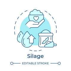 Silage soft blue concept icon. Livestock farming, farm cultivation. Cattle forage. Round shape line illustration. Abstract idea. Graphic design. Easy to use in infographic, presentation