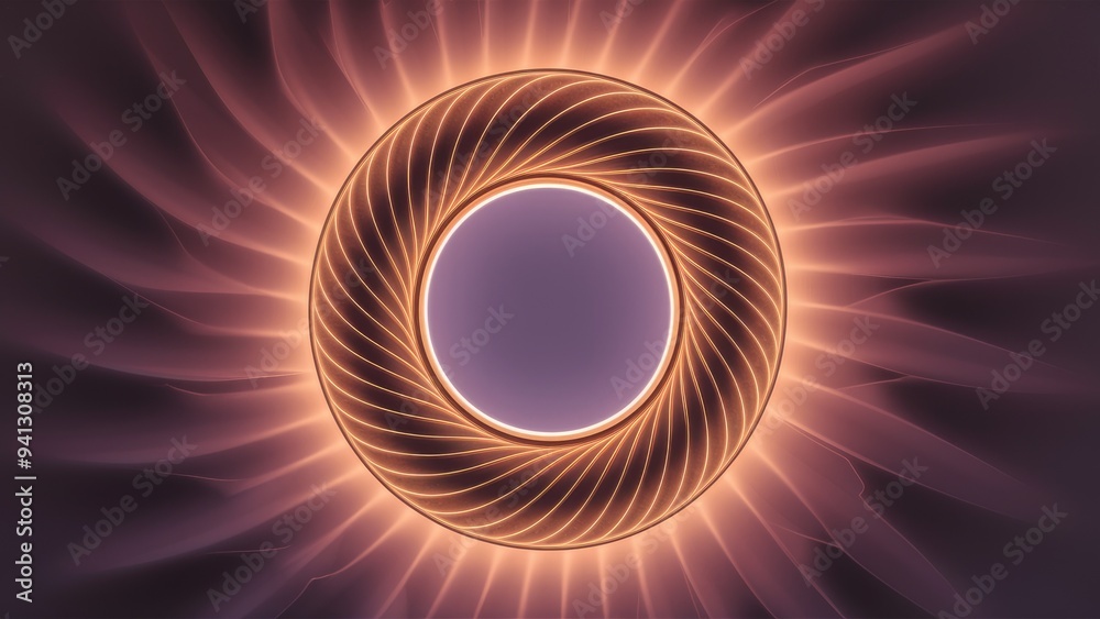 Poster abstract 3d render of a circular aperture with soft lighting background