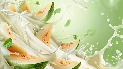 Melon Splash in Milk