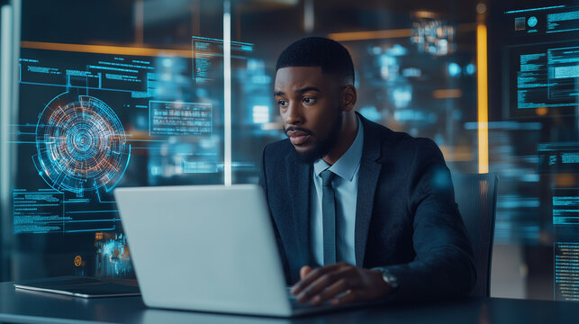 Internet network professional delivering IT assistance and troubleshooting as part of a technical support customer service concept in a modern office environment