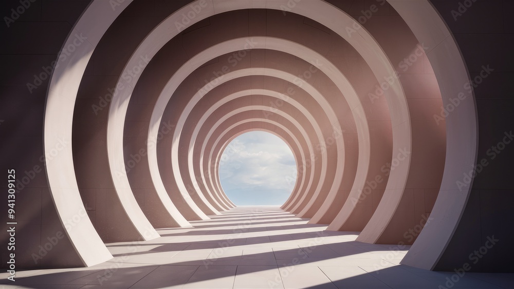 Poster abstract architectural background with light and shadow in 3d rendering and illustration.