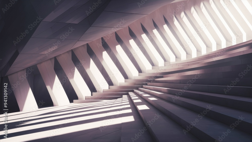 Poster abstract architectural background with light and shadow in 3d rendering and illustration.