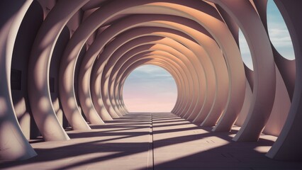 Obraz premium Abstract Architectural Background with Light and Shadow in 3D Rendering and Illustration.